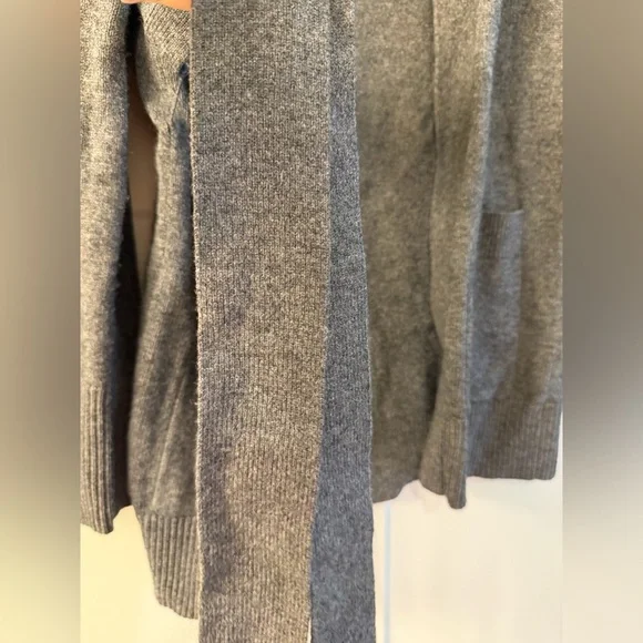 New House of CB Alaia Wrap Cardigan in color Grey Melange. - Picture 9 of 10